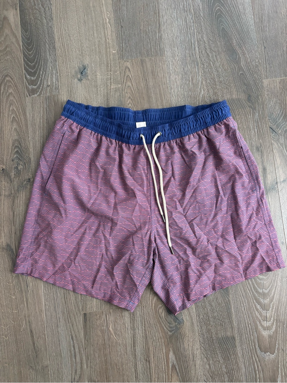 Fair Harbor Men’s Swim Trunks in Maroon with Navy Waistband